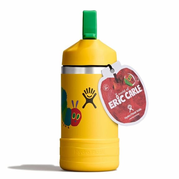 kids-12-oz-bottle-world-of-eric-carletm-q9 le26-w12-1000-kids-12-oz-wide-straw-cap-and-boot-yellow-caterpillar-straight-lid-open-withtag.jpg