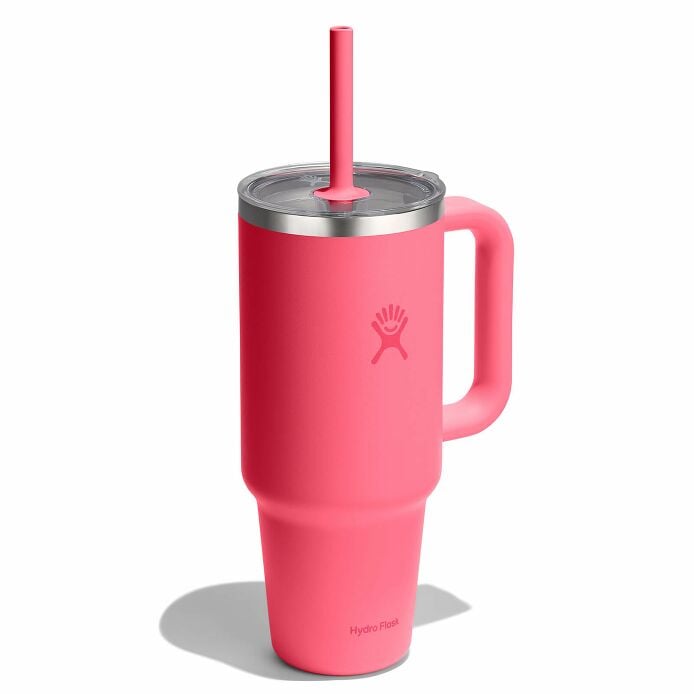 40-oz-travel-tumbler-e0 tt40pscc668-40-oz-travel-tumbler-clear-lid-popstar-pink-angled.jpg